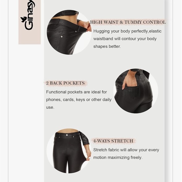 New Faux Leather Pants Black 4XL - Picture 7 of 10